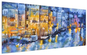 Tablou pictat cu peisaj de oraș (120x50 cm), în 40 de alte dimensiuni noi