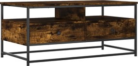 vidaXL Măsuță de cafea, stejar fumuriu, 100x51x45 cm, lemn prelucrat