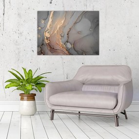 Tablou - Marmură gri-auriu (70x50 cm)