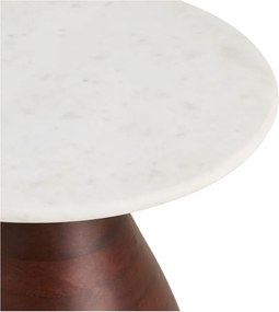 Măsuță auxiliară rotundă cu blat din marmură ø 40 cm Heide – House Nordic