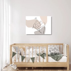 Tablou pe sticlă - Femeie corp linie de artă N⁰1 (70x50 cm)