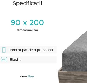 Cearsaf Frotir cu elastic EXCLUSIVE 90x200 cm mov inchis
