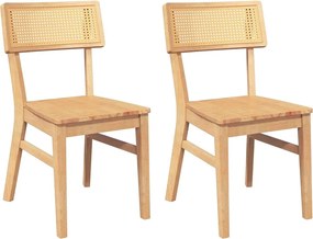 vidaXL Scaune de sufragerie 2 buc Cauciuc din lemn masiv