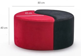 Taburette Alis Pouf roșu și negru