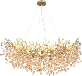 Globo 64138H3G - Lustră suspendată pe cablu QUEENA 10xE14/40W/230V, auriu