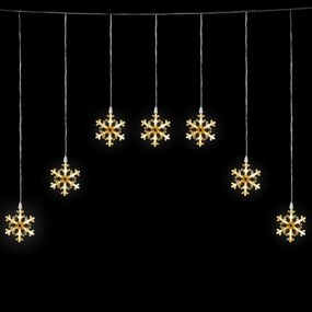 Aigostar - Ghirlandă LED de Crăciun pentru exterior 84 LED/230V 1,2x1m IP44 alb cald, cu fulgi