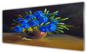Tablouri acrilice Flori Floral Albastru Verde