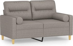 vidaXL Canapea cu 2 locuri cu pernuțe, gri taupe, 120 cm, textil