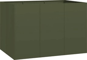 vidaXL Jardinieră, verde măsliniu, 120x80x80 cm, oțel