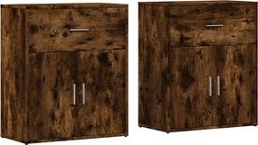 vidaXL Dulapuri, 2 buc., stejar fumuriu, 60x31x70 cm, lemn prelucrat
