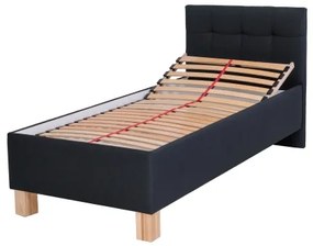 Pat tapițat cu spațiu de depozitare MARIA ONE 90x200 cm, fără saltea, antracit