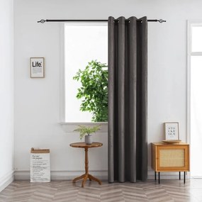 Draperie opaca DUNES VELVET 140x250 cm, gri inchis Agatat: Inele metalice