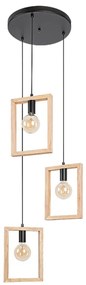 Lustra cu 3 pendule design industrial Indigo negru