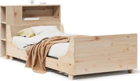 vidaXL Cadru de pat fără saltea, 75x190 cm, lemn masiv de pin