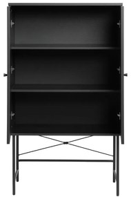 Dulap negru cu aspect de lemn de stejar 80x135 cm Pensacola – Unique Furniture