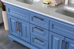 Set Mobilier Baie Huron 60, Include Dulap Baza cu Lavoar Dublu și 2 Oglinzi, 150 cm, Albastru