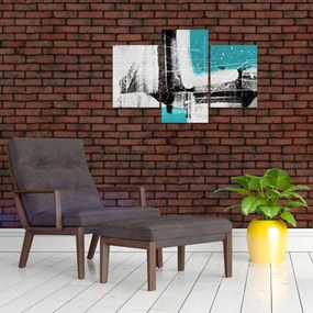 Tablou - Abstract turcoaz (90x60 cm)