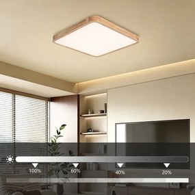 BRILAGI - Lampă LED dimabilă WOODLINE SQUARE LED/80W/230V stejar 60x60 cm + telecomandă