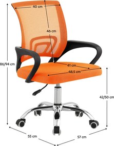 Scaun de birou, portocaliu/negru, DEX 4 NEW