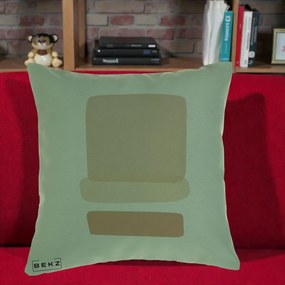 Perna Decorativa Abstract Forme Bej Poudre, 40x40 cm, Verde, Husa Detasabila, Perna Inclusa, BEKZ®