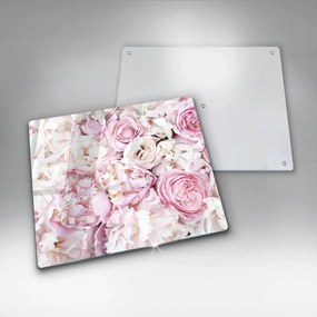 Placă sticla protectie aragaz Buchet de bujor