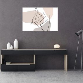 Tablou - Femeie corp linie de artă N⁰1 (90x60 cm)
