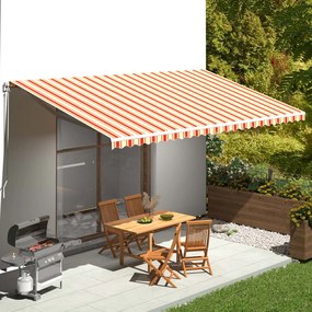 vidaXL Pânză de rezervă copertină, galben și portocaliu, 6x3 m