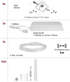 Paulmann 94432 - Set 5x GU5,3/10W spot MAC 230V alb