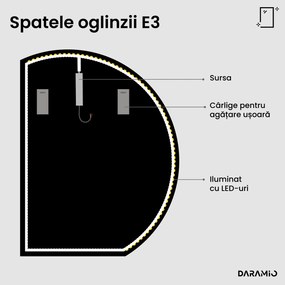 Oglindă rotundă cu iluminare LED E3