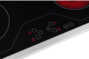 Plită ceramică încorporabilă HOMEFORT HFBK64T2B, cadru metalic, 6000 W, senzor tactil, blocare pentru copii,