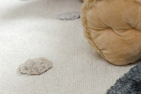 Covor YOYO EY78 cerc alb / bej - Nor, Curcubeu, puncte pentru copii, Franjuri - SECUNDAR-COTATI PRODUSUL