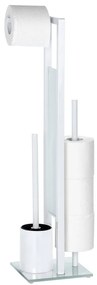 Suport perie WC si hartie igienica Rivalta, Alb, 70x23x18 cm, WENKO