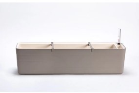 Ghiveci cu autoirigare Plastia Berberis 80, gri + ivoriu, 80 cm