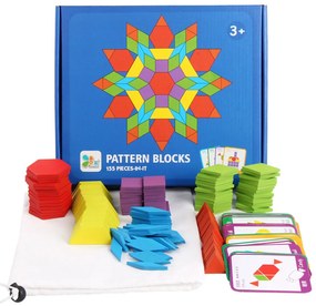 Jucărie de lemn Tangram cu forme creative, puzzle, 155 de bucăți