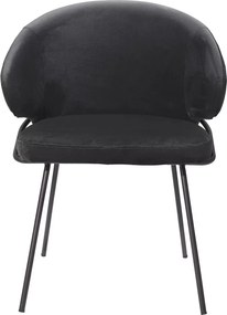 Scaun tapitat design LUX Kinley, catifea roche neagra 115877 HZ