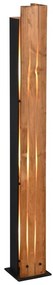 Lampadar negru/în culoare naturală cu abajur din lemn (înălțime 121 cm) Karuni – Trio