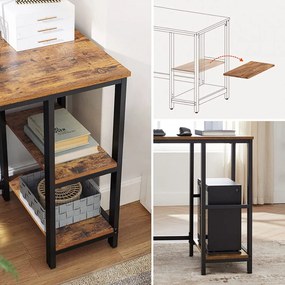 Birou de Studiu in Forma L, Maro / Negru, PAL Melaminat, Vasagle, LWD72X