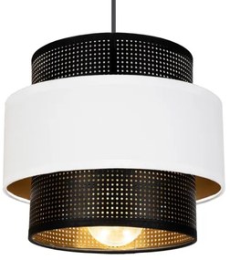 Lustră pe cablu NESS 2xE27/60W/230V d. 30 cm neagră/albă