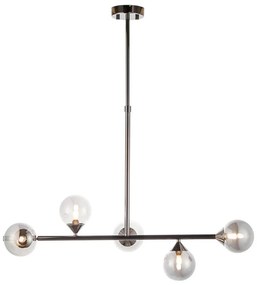 Endon 101348 - Lustră pe tijă OTIS 5xG9/3W/230V, crom negru / negru fumuriu