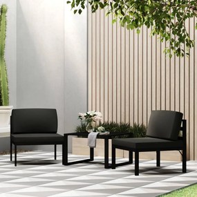318307 vidaXL Set canapele de grădină cu perne, 3 piese, antracit, aluminiu