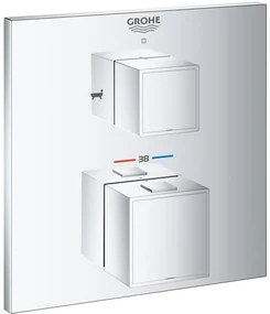Grohe Grohtherm Cube Baterie cada dus cu termostat incastrata, 2 iesiri, crom