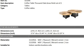 Set 2 masute de cafea design LUX Thousand Oaks alama 113295 HZ