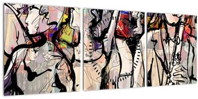 Tablou - Seara de jazz (cu ceas) (90x30 cm)