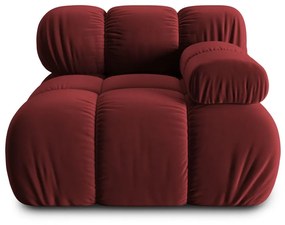 Canapea modulara Bellis cu 1 loc, colt pe partea dreapta si tapiterie din catifea, rosu inchis