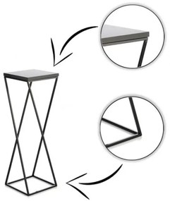 Suport pentru flori LOFT 70x24 cm negru