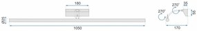 Aplica LED pentru oglinda 15W 106CM APP367-1W argintie