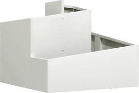 vidaXL Vază pentru Grădină Alb 60 x 60 x 50 cm Oțel laminat la rece