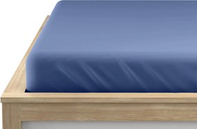 Cearsaf jersey cu lycra albastru 90 x 200 cm