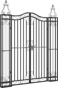 vidaXL Poartă de grădină, negru, 121x8x150 cm, fier forjat