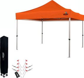 Foișor de grădină pliabil 3x3 m | Protecție UV/PVC premium | Construcție robustă BRIMO | Montaj rapid fără scule - fără pereți - Portocaliu